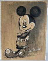 WALT DISNEY - An original painting on paper of Mickey Mouse entitled 'Vintage Mickey Mouse' by