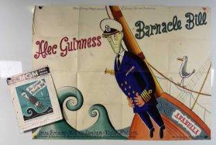 BARNACLE BILL (ALL AT SEA) (1957) UK Quad film poster together with press book - Ealing Film,