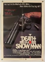 DEATH OF A SNOWMAN (1976) South African Blaxploitation movie, South African One sheet (folded)