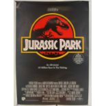 JURASSIC PARK (1993) Directed by Stephen Spielberg, U.K. / international one-sheet featuring the