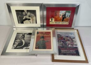 A collection of Hollywood autographs on mixed media framed in frames with glass glaze including