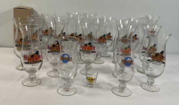 A selection of HARD ROCK CAFE glasses: 20 Hurricane glasses from Surfers Paradise (Australia),