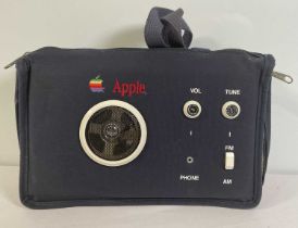 A vintage APPLE COMPUTERS Radio / Coolbag - FM / AM radio stations with tuner, volume control, and