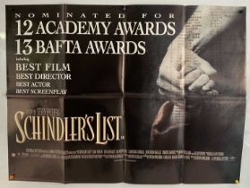 SCHINDLERS LIST (1993) Stephen Spielberg World War II War Drama starring Liam Neeson, British quad