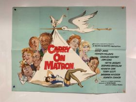 CARRY ON MATRON (1972) Arnaldo Putzu art on the UK Quad film poster for the 23rd film in the Carry