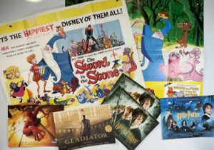 A mixed group of mixed movie posters to include THE SWORD AND THE STONE (1964) 1976 re-release