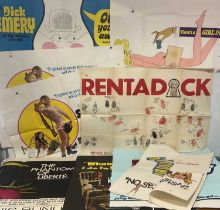 A large quantity of 1970s comedy UK Quad film posters to include, RENTADICK (1972) THE PHANTOM OF