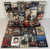 A collection of autographed Drama and Action movie VHS tapes and DVDs including ON TNE WATERFRONT (