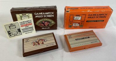 RETRO GAMING - A 1982 Game and Watch multi-screen Donkey Kong DK-52, a Nintendo handheld video game,