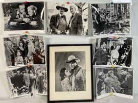 A collection of James Stewart autographed promotional stills from the movies REAR WINDOW, VERTIGO,