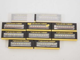 A group of GRAHAM FARISH by BACHMANN N gauge Mk1 passenger coaches in various liveries - VG/E in