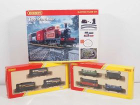 A HORNBY OO gauge 'The Rambler' train set, appears complete except for trakmat together with a goods