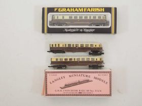 A GRAHAM FARISH N gauge GWR Diesel railcar together with a kit built white metal LANGLEY MINIATURE
