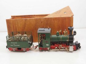A ROUNDHOUSE G scale (45 mm gauge) live steam 'William' 0-6-0 steam locomotive with tender in