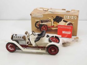 A vintage MAMOD live steam roadster car, seat detached from car but present - G in F box