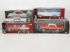 A group of 1:18 scale 1950s American Outline diecast cars by YAT MING, ANSON and MOTOR MAX - VG/E in