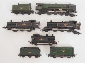 A group of TRIANG TT gauge steam and diesel locomotives (one A/F) together with a spare steam loco