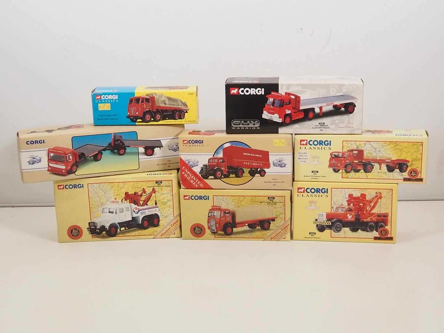 A group of CORGI CLASSICS rigid and articulated diecast lorries, all 'British Road Services'
