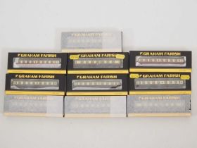 A group of GRAHAM FARISH by BACHMANN N gauge Mk1 passenger coaches in various liveries - VG/E in