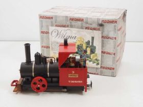 A REGNER G scale live steam 0-4-0 'Wilma' steam locomotive in original box, complete with additional