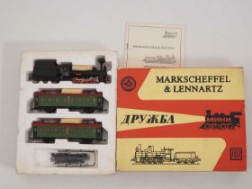 A MARKSCHEFFEL & LENNARTZ (Hamburg) HO gauge Russian Outline Passenger train pack comprising a steam