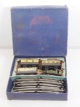 A HORNBY O gauge clockwork GWR tank passenger train set - F/G in F box