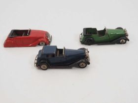 A group of vintage TRIANG MINIC clockwork cars - F/G (unboxed) (3)