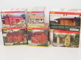A farmyard of HORNBY SKALEDALE OO gauge resin buildings comprising various items from the 'Holly