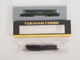 A pair of GRAHAM FARISH N gauge steam and diesel locomotives comprising an Austerity loco in BR