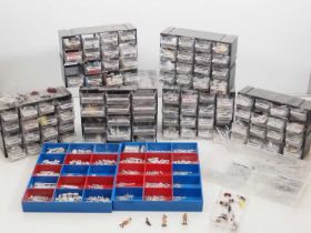 A large crate of N gauge white metal parts and accessories - ex stock from a kit casting company -