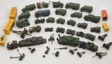 A large tray of military diecast vehicles by DINKY, mostly unboxed but with a selection of