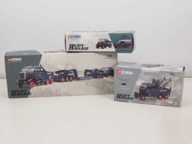 A group of CORGI 1:50 Scale diecast 'Heavy Haulage' series truck sets, all representing Pickfords