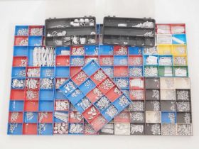 A large crate of N gauge white metal parts and accessories - ex stock from a kit casting company -