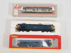 A HORNBY OO gauge Class 50 diesel locomotive in BR blue 'Illustrious' together with a LIMA Class