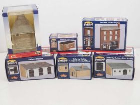 A group of BACHMANN SCENECRAFT OO gauge resin buildings to include a brewery hop drying kiln, all