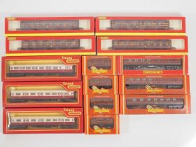 A group of HORNBY OO gauge passenger coaches all in LMS or Caledonian Railway liveries - VG in G/