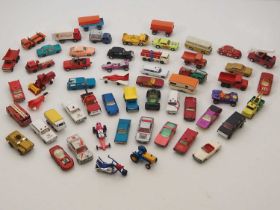 A tray containing a quantity of 1960s/70s MATCHBOX 1:75 series cars, vans and lorries in varying