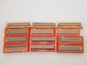 A group of OO gauge passenger coaches by HORNBY and GRAHAM FARISH all in LNER teak livery - G/VG