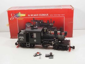 A SPECTRUM by BACHMANN G scale American Outline Class B Climax steam locomotive lettered for the