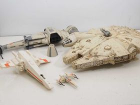A fleet of unboxed vintage Star Wars vehicles to include a Millennium Falcon - F/G (4)