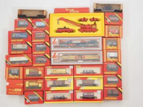 A large quantity of OO gauge wagons, mostly by HORNBY, all in original boxes - G/VG in generally G