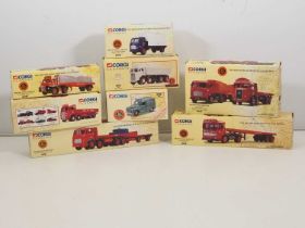A group of CORGI CLASSICS rigid and articulated diecast lorries, all 'British Road Services'