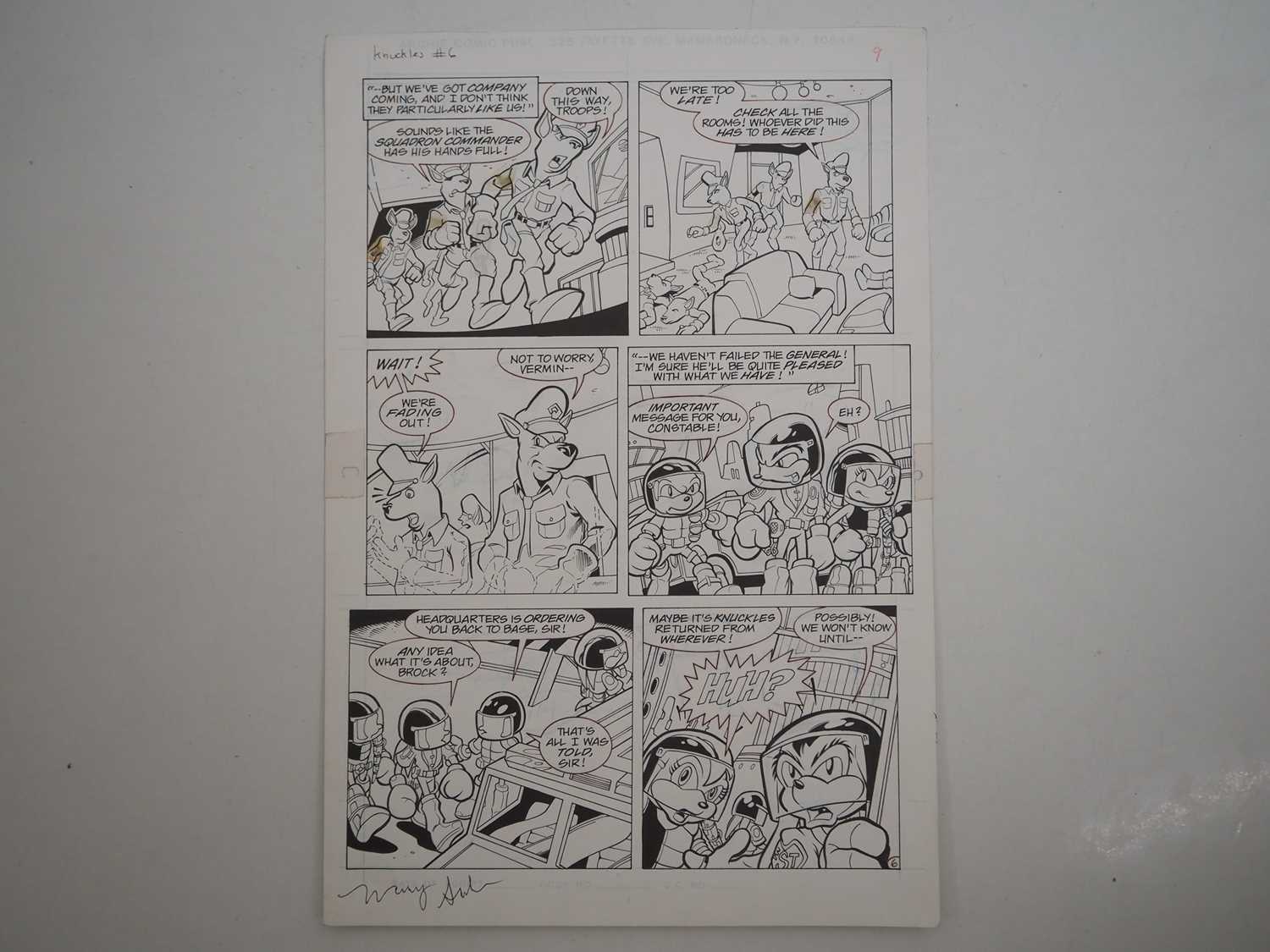 MANNY GALAN ORIGINAL ART FOR KNUCKLES THE ECHIDNA (2 in Lot) - Three (3) pages of original art by - Image 6 of 15