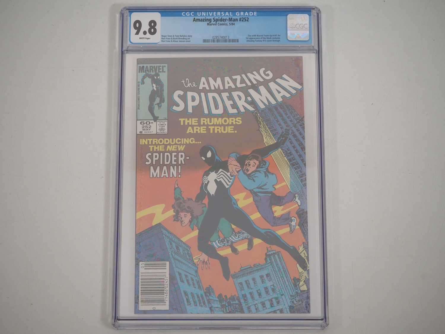 AMAZING SPIDER-MAN #252 (1984 - MARVEL) - GRADED 9.8(NM/MINT) by CGC - Ties with Marvel Team-Up #141
