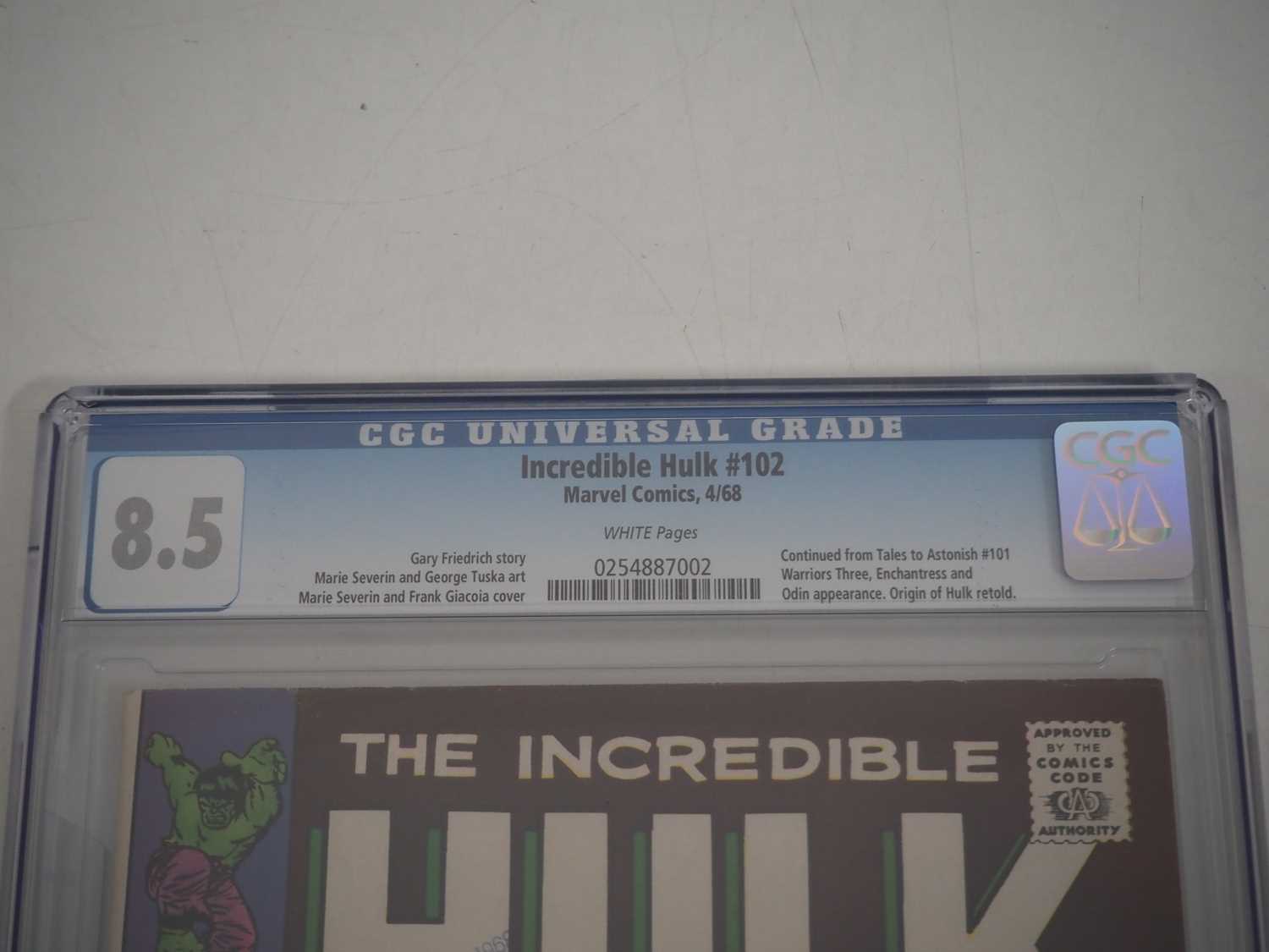 INCREDIBLE HULK #102 (1968 - MARVEL) - GRADED 8.5 (VF+) by CGC - First issue of the (new) solo title - Image 3 of 4