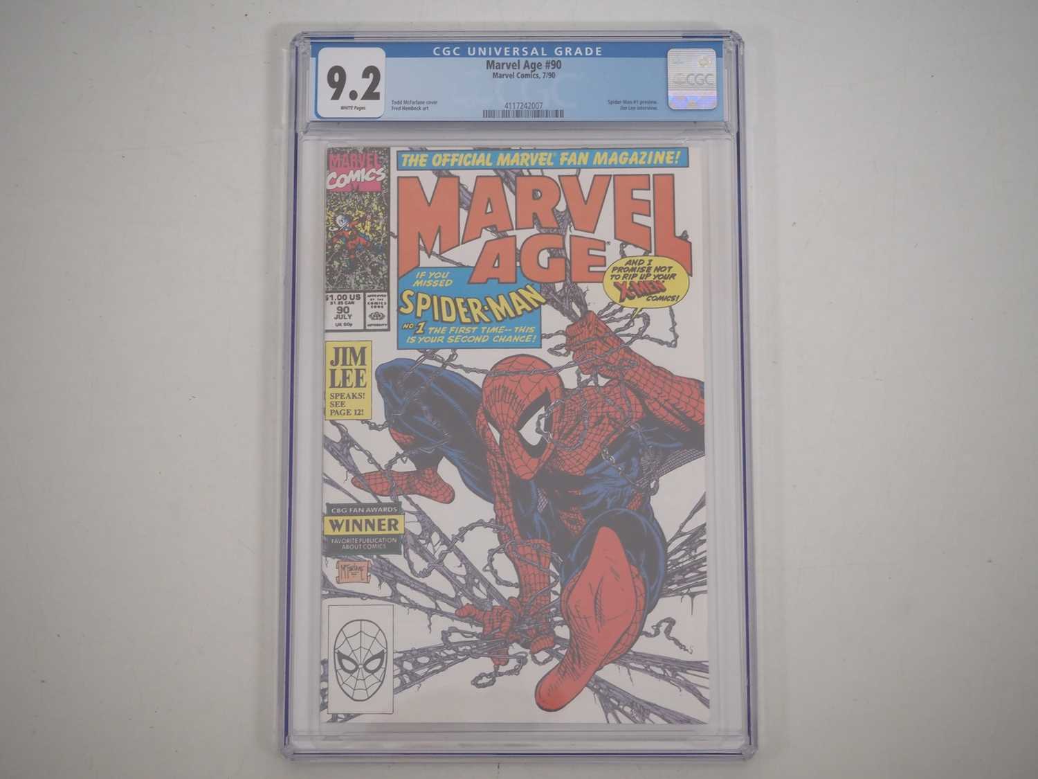 MARVEL AGE #90 (1990 - MARVEL) - GRADED 9.2 (NM-) by CGC - Spider-Man #1 preview with cover art by