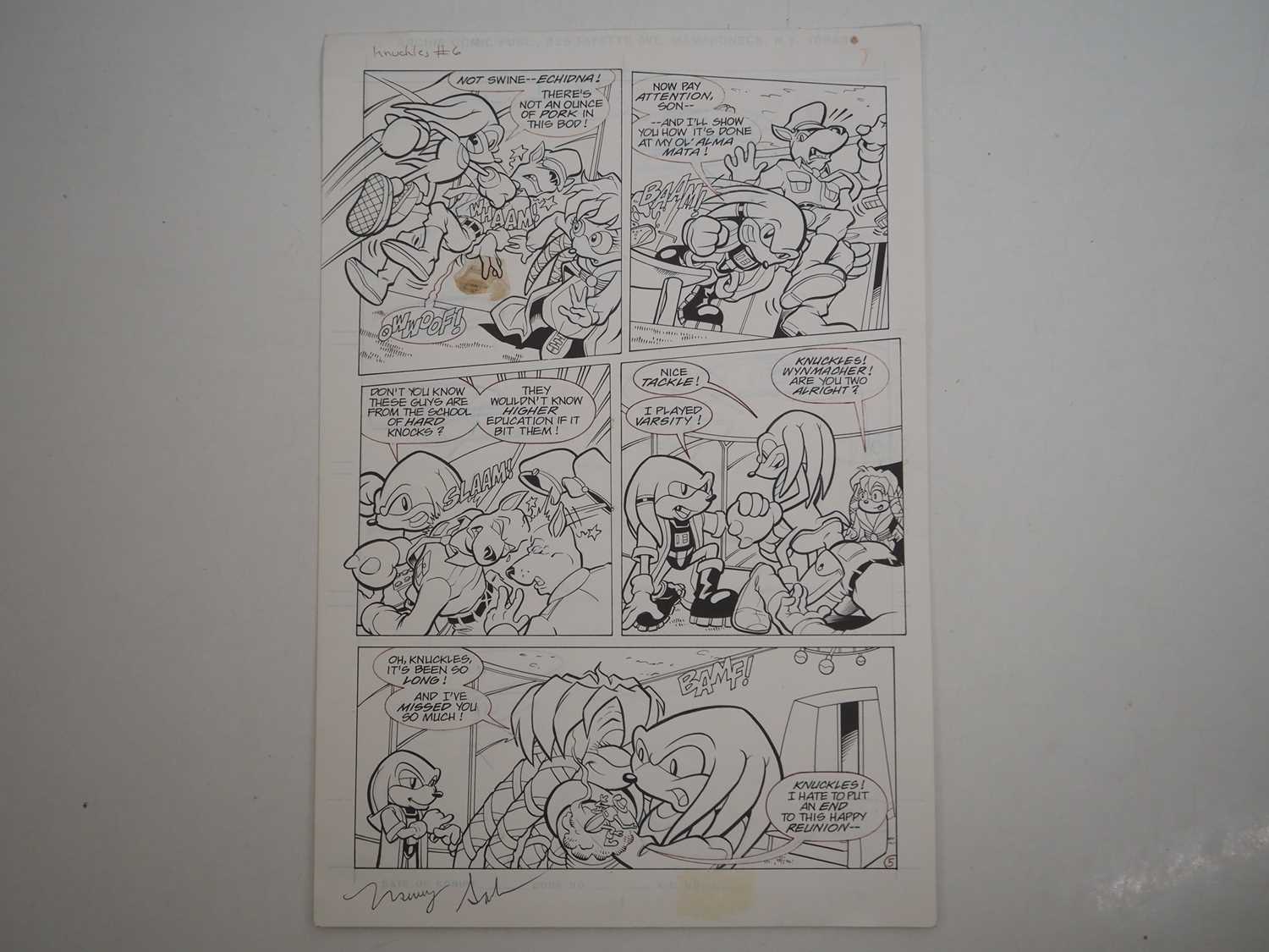 MANNY GALAN ORIGINAL ART FOR KNUCKLES THE ECHIDNA (2 in Lot) - Three (3) pages of original art by - Image 2 of 15