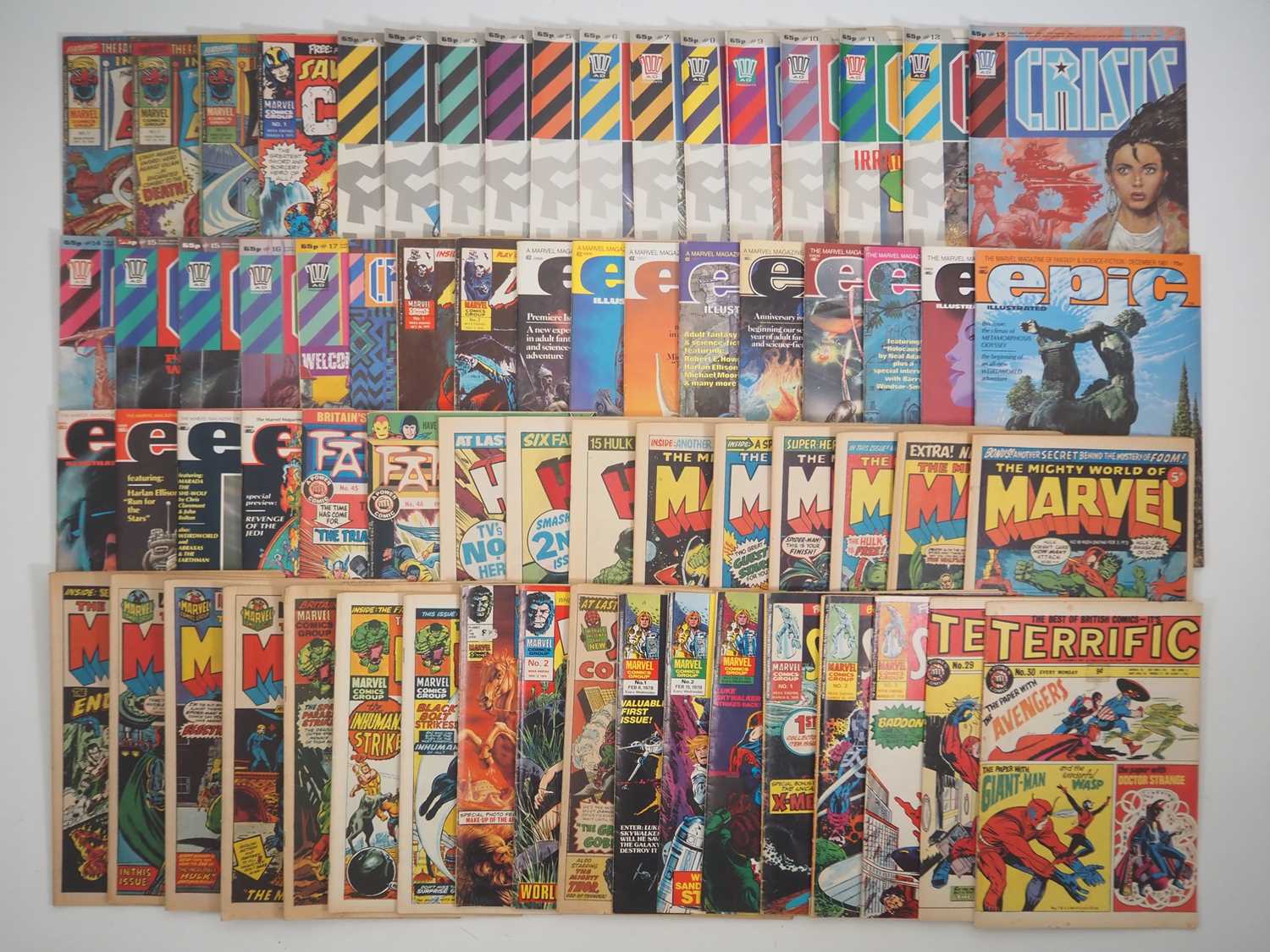 MIXED COMIC & MAGAZINE LOT (67 in Lot) - Includes CAPTAIN BRITAIN #1, 2, 3 + SAVAGE SWORD OF