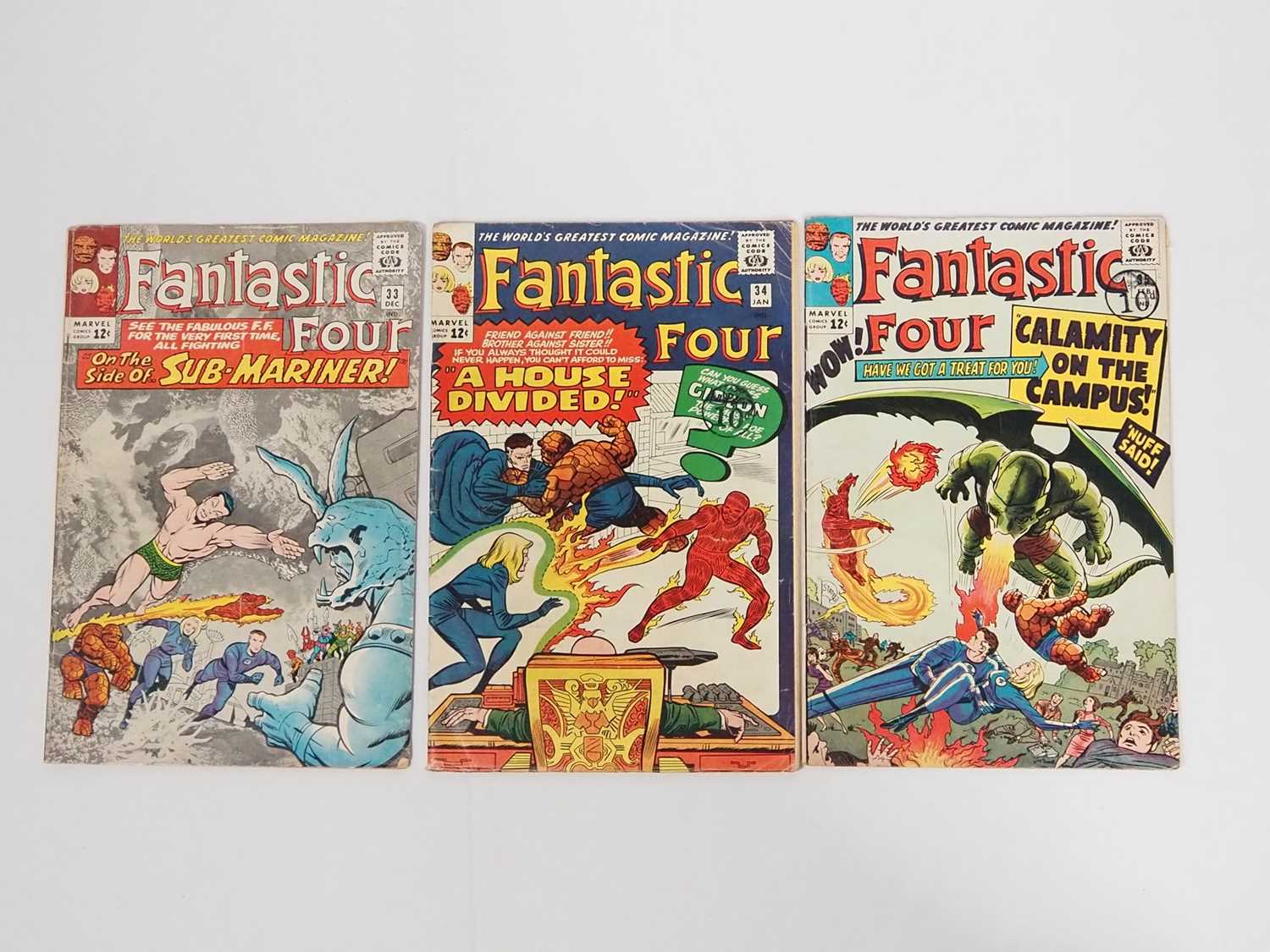 FANTASTIC FOUR #33, 34, 35 (3 in Lot) - (1964/1965 - MARVEL) - Includes the first appearances of