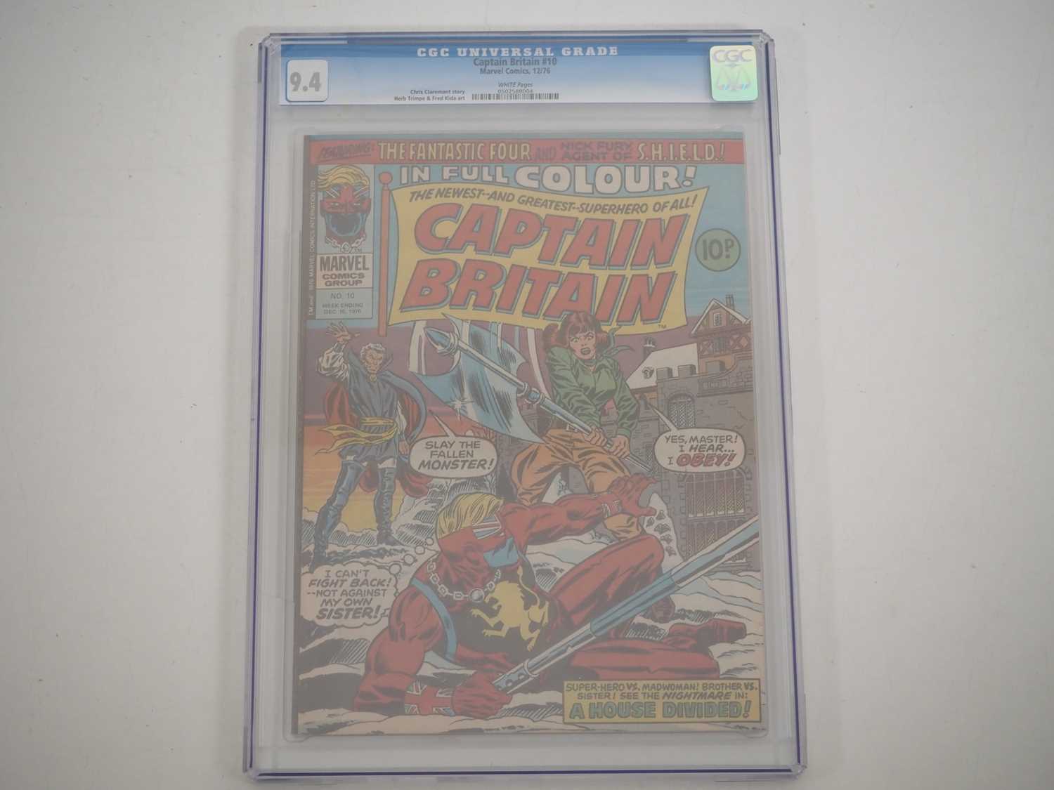 CAPTAIN BRITAIN #10 (1976 - MARVEL UK) - GRADED 9.4 (NM) by CGC - Dated December 15th - Includes the